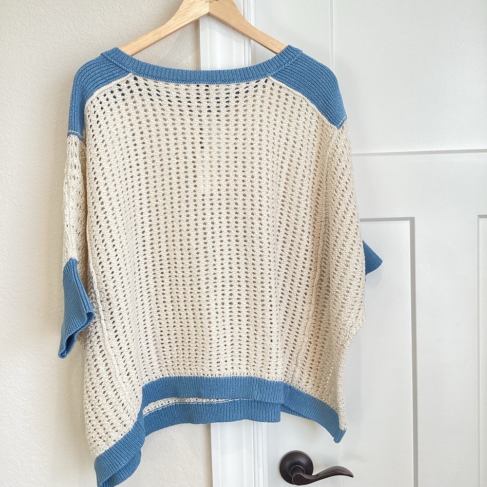 Anthropologie Maeve Keyhole Open-Stitch Sweater Large - Picture 12 of 15